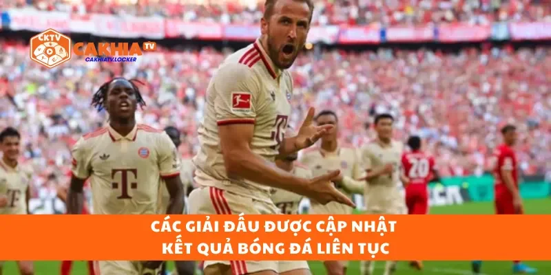 Các giải đấu được cập nhật kết quả bóng đá liên tục